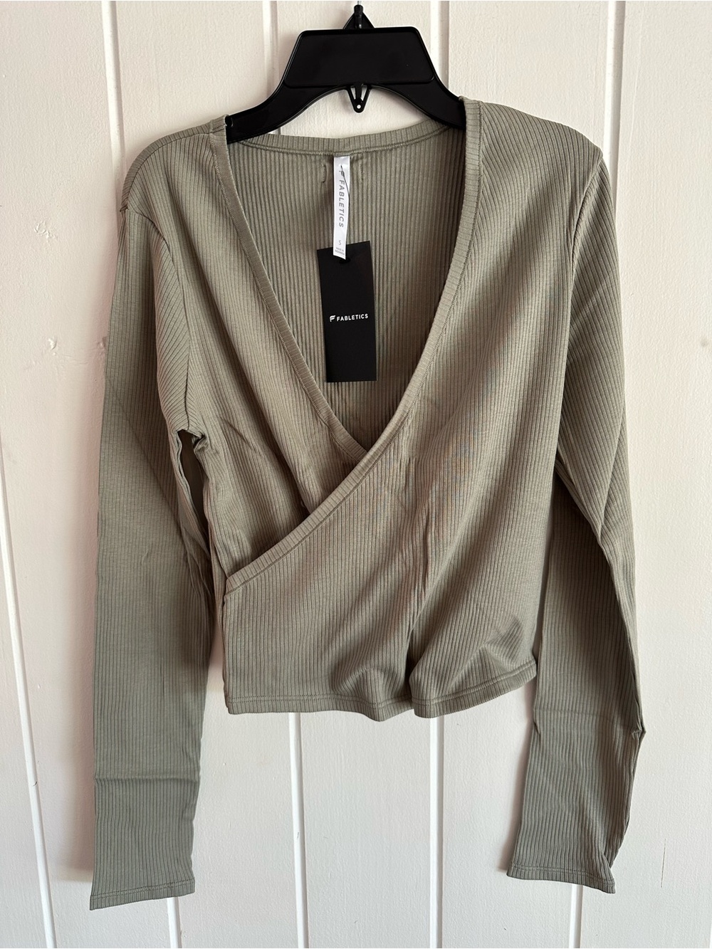 Fabletics Olive Ribbed V-Neck Top
